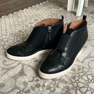 Linea Paolo black wedge sneakers